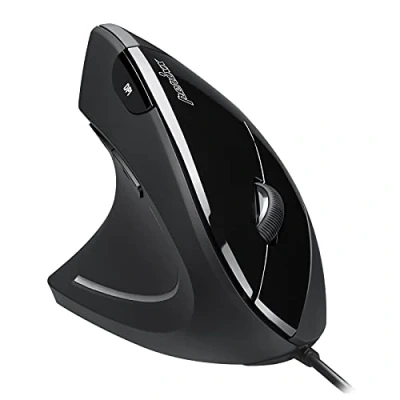 Image of Perixx PERIMICE 513L Left Handed Wired Vertical Mouse with 6 Buttons and 2 Adjustable Level DPI, Black, 11516