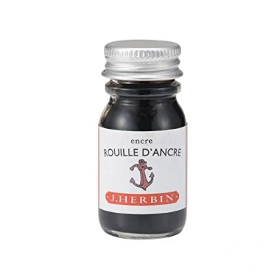 Image of Herbin 11558T 10ml bottle of ink for fountain pens and roller (product without packaging zero waste objective), Rouille d&#039;ancre/Rustic anchor
