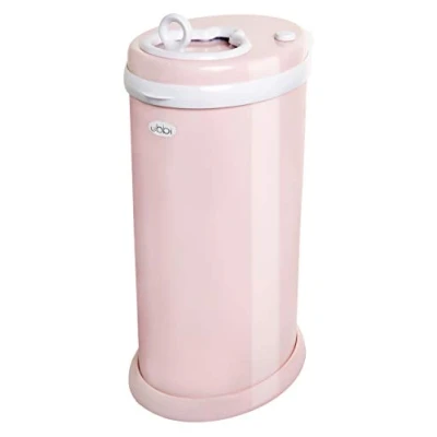 Image of Ubbi Steel Odour Locking Nappy Disposal Bin, No Special Bag Required Money Saving, Awards Winning, Modern Design Registry Must Have Blush Pink