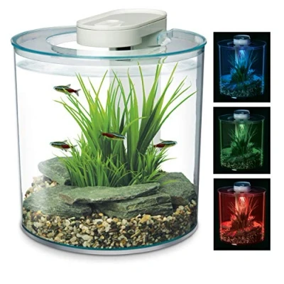 Image of Marina 10L Aquarium with Remote Control RGB Lighting, Plastic, for Fish, Integrated Filtration System