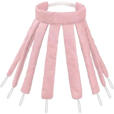 Image of Gkuehry Octopus Heatless Curling Rod, Rod Headband, Hair Curler Soft No Heat Curlers for Overnight DIY Styling Tools (pink)