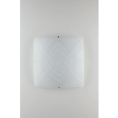 Image of Vector Decorative Flush Ceiling Light, Glossy White Glass, E27