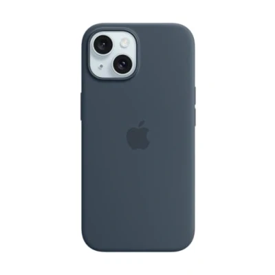Image of APPLE iPhone 15 Silicone Case with MagSafe Storm Blue, Blue