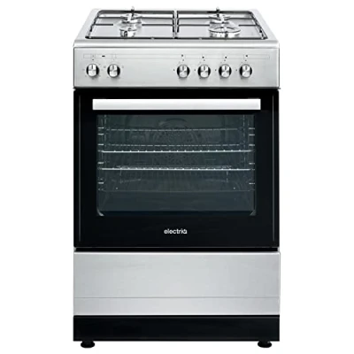 Image of electriQ 60cm Dual Fuel Single Oven Cooker Stainless Steel