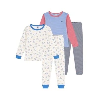 Image of Petit Bateau Longbo set 2 PACK Pyjama for kids, Size: 10, Medieval/marshmallow
