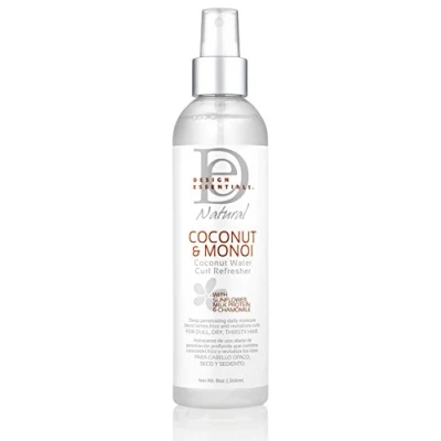 Image of Design Essentials Natural Coconut &amp; Monoi Water Curl Refresher with Sunflower, Marshmallow Root Aloe, 8 Ounce