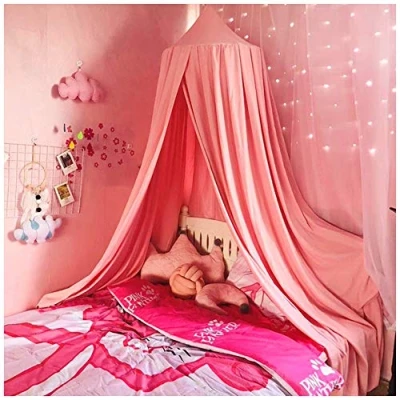 Image of Bed Canopy Kids Dome Mosquito Net Play Tent Nursery Room Decorations Hanging Dirty Dusty Canopies Pink 2(Height:2.5M)