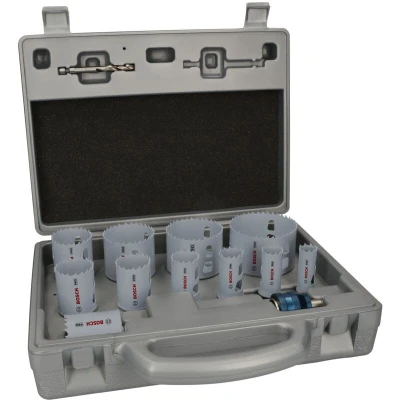 Image of Bosch 14 x PRO Multi Material Power Change Plus Hole Saw Set Blow Mould Case (for Softwood, Drywall, Diameter 19 76 mm, Professional Accessories Drill/Screwdriver, Hammer Drill/Screwdriver)