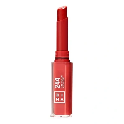 Image of 3INA MAKEUP the Color Lip Glow 244 Brilliant Red Colour Balm with Shea Butter to Moisturise Lips Shiny and Glowy Lipstick Highly Pigmented