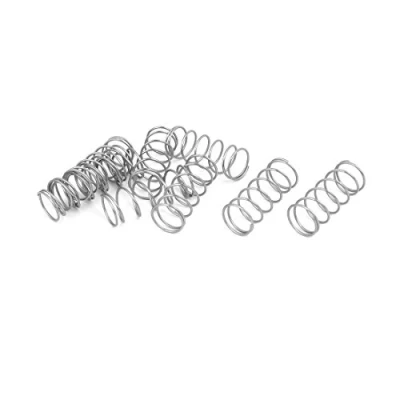 Image of sourcingmap Compression Spring,304 Stainless Steel,12mm OD,0.8mm Wire Size,30mm Free Length,Silver Tone,10Pcs