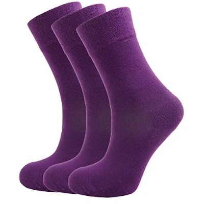 Image of Green Bear Unisex Bamboo Purple Colour Socks 3 5 Cushioned Sole Soft &amp; Antibacterial Pack