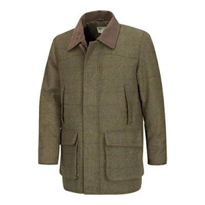 Image of Hoggs of Fife Tummel Tweed Field Coat Olive/Wine XX Large Olive