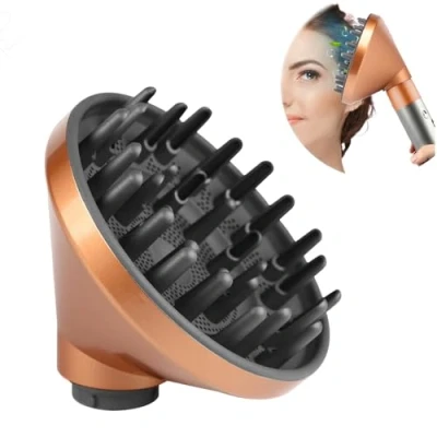 Image of Dxyue Diffuser Attachment for Dyson Airwrap Styler HS01 HS05, Converting Your Hair into A Dryer(Gold)