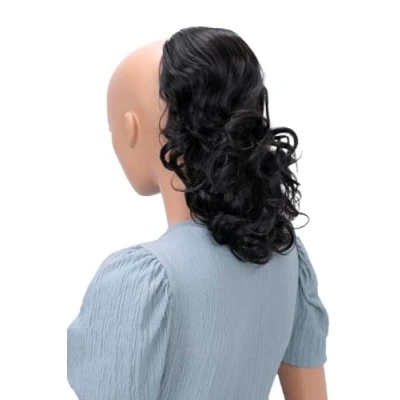 Image of CAISHA 12&quot; Hair Piece Braid Ponytail Extension Voluminous Wavy Black Brown PH201
