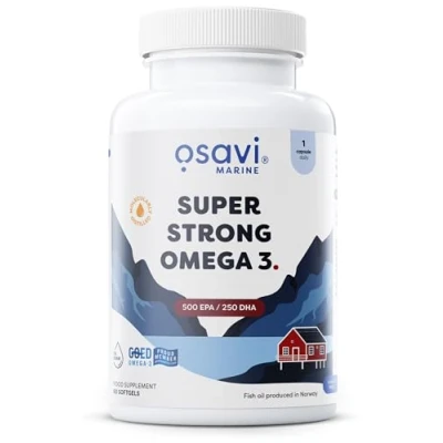 Image of Osavi Super Strong Omega 3 500 EPA / 250 DHA 90 Softgels Concentrated from Pelagic Fish Supports Heart Health, Brain Function, and Vision Highly Purified with Molecular Distillation