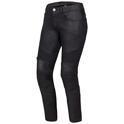 Image of OZONE MOTO Women&#039;s Roxy Lady Motorcycle Pants, Waxed Black, 30W x 28L