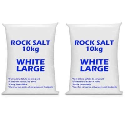 Image of Bag of Grit Rock Salt Deicing White for Weeds De Icing Paths, Driveways &amp; Roads Snow Ice (20kg)