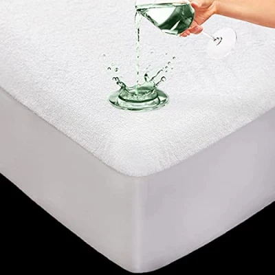 Image of AmigoZone Extra Deep Waterproof Terry Towel Mattress Protector Topper Cover Non Noisey Fitted Sheet Double