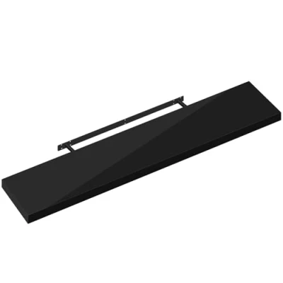 Image of eSituro Floating Shelf, Wall Black High Gloss Mounted Storage Shelf for Bedroom/Living Room/Kitchen/Bathroom/Hallway, W110xD22.9xT3.8 cm