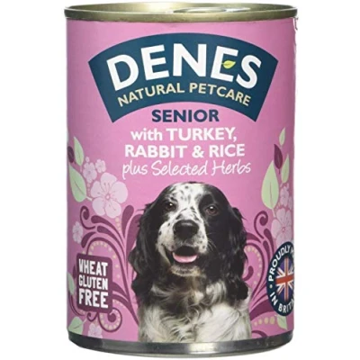 Image of Denes Complete Senior Wet Dog Food Turkey Rabbit and Rice, 12 x 400 g