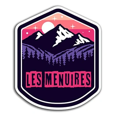 Image of 2 x 10cm Les Menuires Ski Vinyl Stickers Travel Sticker Laptop Luggage #23657 (10cm Tall)