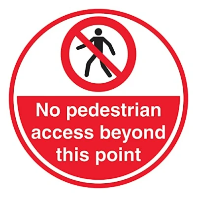 Image of V Safety No Pedestrian Access 600x600mm Self Adhesive Floor Sticker