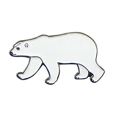 Image of Polar Bear Metal Enamel Pin Badge Lapel Brooch Artic Wildlife