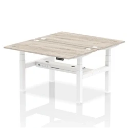 Image of Air B2B 1400x800mm Height Adjustable 2P Bench Desk CP Grey Oak/White