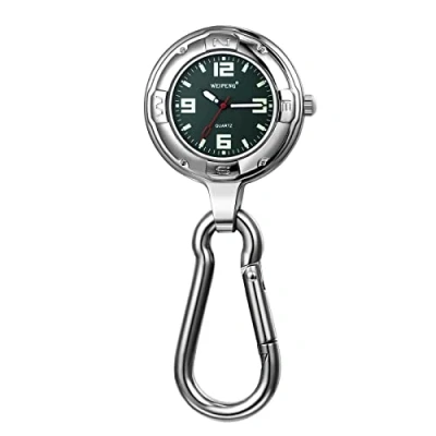 Image of JewelryWe Men Women Clip on Quartz Watch Backpack Fob Belt Night Light Pocket for Rock Climbing Doctors Nurses Outdoor Activities