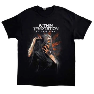 Image of PlasticHead Within Temptation &#039;Bleed Out Album&#039; (Black) Unisex Short Sleeve T Shirt (UK, Alpha, L, Regular, Black)