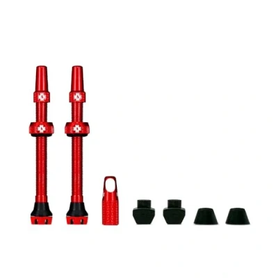 Image of Muc Off Tubeless Valves, Red 60mm Dust Caps for Bikes with Valve Core Removal Tool Presta MTB/Road/Gravel