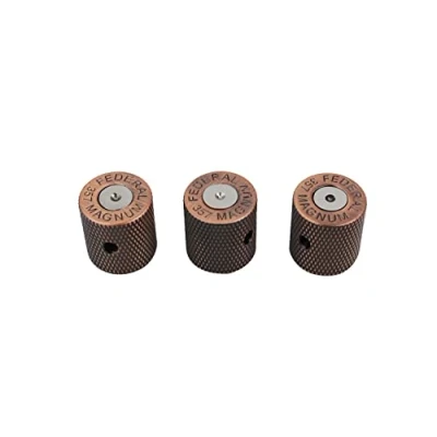 Image of Guyker Guitar Knobs with 6mm Dia. Shaft Pots Bullet Case Style Tone and Volume Control Potentiometer Knob Replacement for Precision Electric or Bass (3 Piece, Bronze)