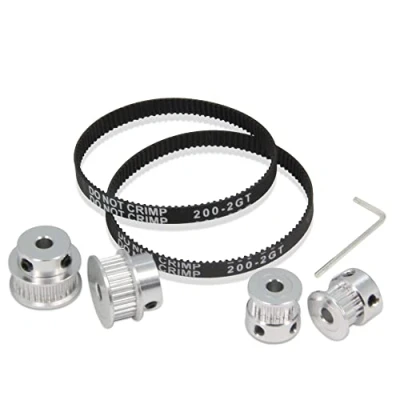 Image of Zeberoxyz 2PCS Set GT2 Synchronous Wheel 20&amp;30 Teeth 5mm Bore Aluminum Timing Pulley with Length 200mm Width 6mm Belt (20 30T 5B 6)