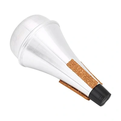 Image of Dilwe Trumpet Mute, Aluminum Alloy &amp;Cork Strip Mute Practice Lightweight Noise Remove Musical Instrument Accessory