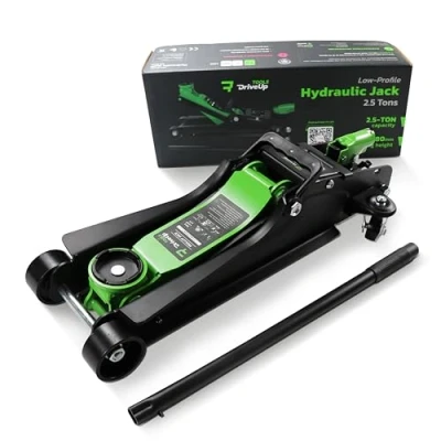 Image of DRIVEUPTOOLS Trolley hydraulic Jack 2.5 tonne Low Profile Car with Lifting Height of 3.3 15 inches kit a Capacity up to 5,500 lbs