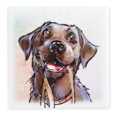 Image of Art of Arora 2950 Black Labrador Ceramic Coaster 10 x 10cm