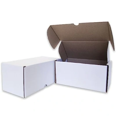 Image of W.E. Roberts Pack of 50 Die Cut Postal Mailing Cardboard Boxes White (200 x 100 100mm)