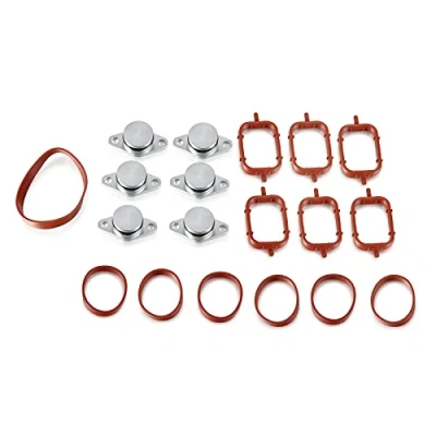 Image of Madlife Garage 6 x 22mm diesel Swirl Flap Blanks Bungs Intake Gaskets Kit with Manifold Seals for M47 and M57 engines