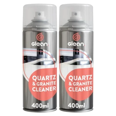 Image of GLEAN Quartz &amp; Granite Cleaner 2 x 400ml NON ABRASIVE Worktop Kitchen Streak free Foaming Clean Polish Natural Stone