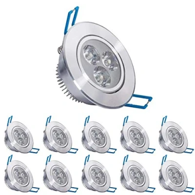 Image of POCKETMAN 220V 3W LED Recessed Ceiling Light Downlights Spotlight,Cool White,280 300 Lumen,(Equivalent 30W) 10 Pack