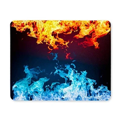 Image of YENDOSTEEN Gaming Mouse pad,Mouse Pad Red And Blue Fire Mat Non Slip Rubber Mousepad
