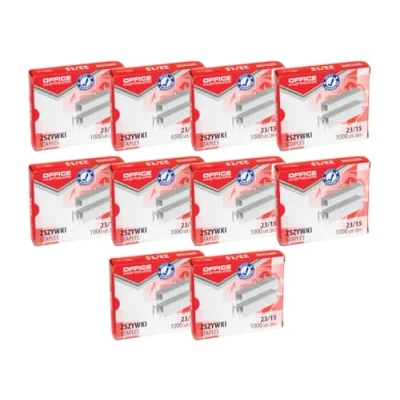 Image of Office Products 18072359 19 Staples 23/15 Silver/Pack of 10,000 (10 x 1000 Pieces) Standard Staples/Staples Paper Clips/Galvanised