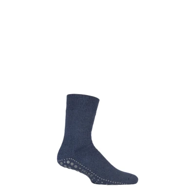 Image of 1 Pair Dark Blue Melange Homepads Men&#039;s 5.5 8 Mens Falke