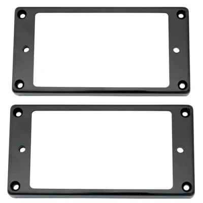 Image of Musiclily Pro Plastic Flat Bottom Humbucker Pickup Mounting Rings Set for Electric Guitar, Black