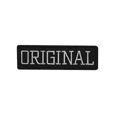 Image of Original Words Slogan Text Logo Embroidered Iron on Patch Sew Badge Applique for Clothes