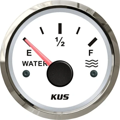 Image of KUS Water Level Gauge Meter Indicator 0 190ohm With Backlight 12V/24V 52MM(2&quot;) (White)