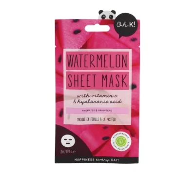 Image of Oh K! Watermelon Sheet Mask, With Added Vitamin C, For Dull and Dehydrated Skin, Instant Brightening Effect, Vegan Cruelty Free, 30g