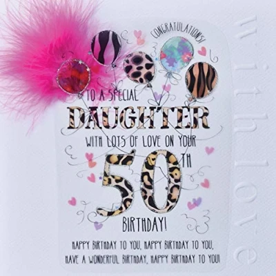 Image of WJB Cloud 9 Daughter 50th Birthday Card