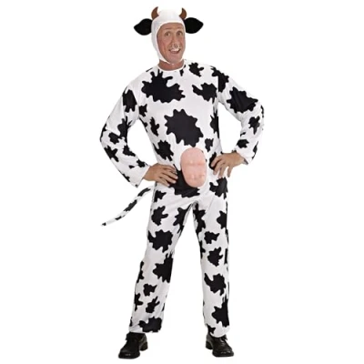 Image of Mens Funny Cow Costume Extra Large UK 46&quot; for Animal Jungle Farm Fancy Dress