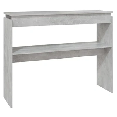 Image of vidaXL Console Table, Rectangular, Scandinavian Style, Compact, Space saving, Storage friendly Hallway Furniture, Concrete Grey Engineered Wood